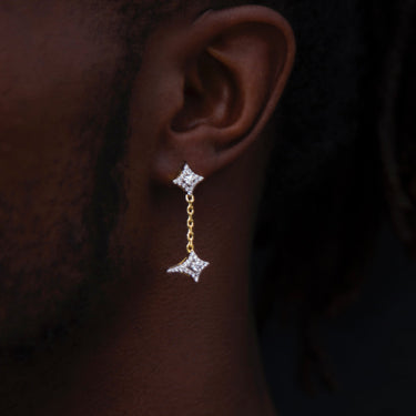 Star Drop Stud Earrings