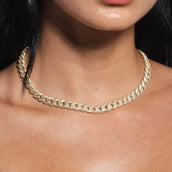 Iced Cuban Necklace in Yellow Gold - 8.5mm