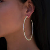 Large Eternity Hoop Earrings in Yellow Gold