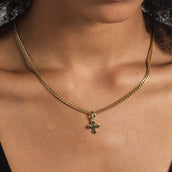 Micro Simple Celtic Cross Pendant in Yellow Gold
