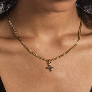 Micro Simple Celtic Cross Pendant in Yellow Gold