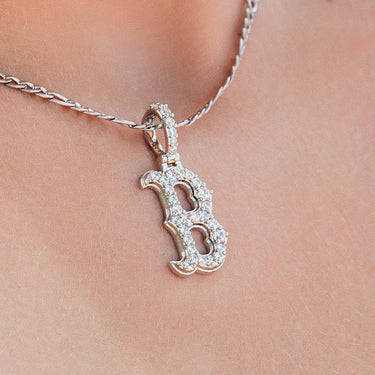 Boston Red Sox Micro Pendant in White Gold