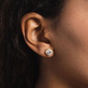 14k Solid Gold Micro Clustered Diamond Earrings