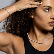 White Gold 3mm Tennis Necklace + Bracelet Bundle