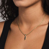 14k Solid Gold Micro Lightning Bolt