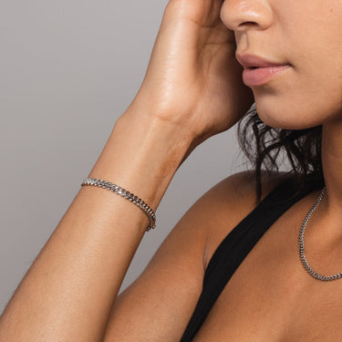 10k Solid White Gold Cuban Link Bracelet (5mm)