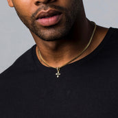 Micro Simple Celtic Cross Pendant in Yellow Gold