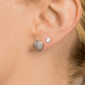 10mm Pave Set Stud Earrings in Yellow Gold