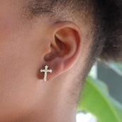 Micro Cross Stud Earrings