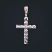 18k Vermeil Diamond Cross