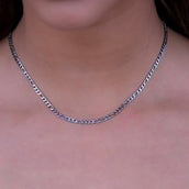 Micro Figaro Necklace in White Gold