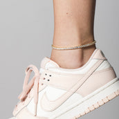 Round Cut Tennis Anklet in Yellow Gold - 3mm