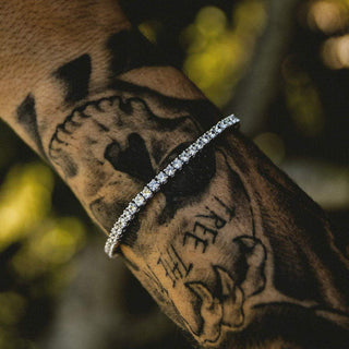 Round Cut Tennis Bracelet in White Gold - 3mm