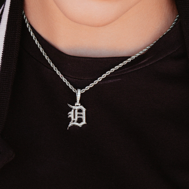 Detroit Tigers Micro Pendant in White Gold