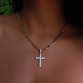 18k Vermeil Diamond Cross