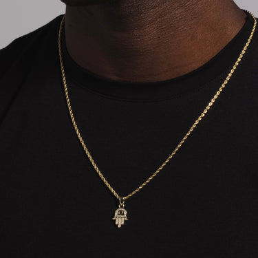 14k Solid Gold Hamsah Micro Pendant