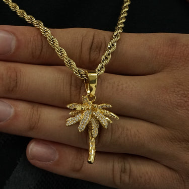 18k Vermeil Iced Palm Tree