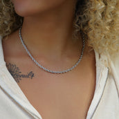 Rope Necklace in White Gold - 4mm