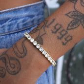 Round Cut Tennis Bracelet in Yellow Gold - 5mm