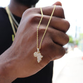 10k Solid Gold Africa Map Pendant