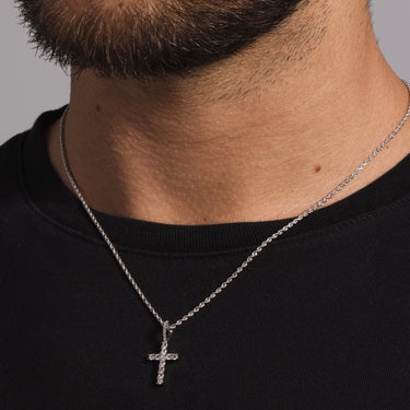 14k Solid Gold Micro Diamond Cross