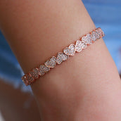 Eternity Heart Cuff Bracelet in Rose Gold