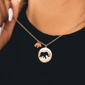 Elephant Cutout Charm Necklace