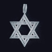 Star of David Pendant in White Gold