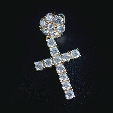 Diamond Studded Cross in Yellow Gold