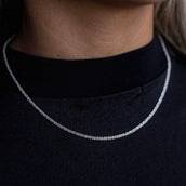 Diamond Cut Popcorn Link Chain in White Gold