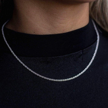 Diamond Cut Popcorn Link Chain in White Gold