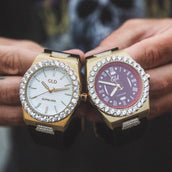 Alpha Era Gold - Iced Bezel w/ Rubber Strap