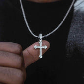 Micro Celtic Cross V.2 in White Gold