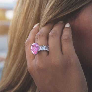 Pink Marquis Baguette Band Ring