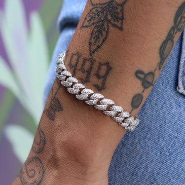 Iced Cuban Bracelet in White Gold - 8.5mm