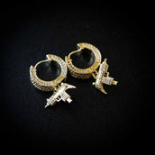 Uzi Hoop Earrings in Yellow Gold