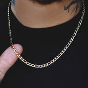 Figaro Link Chain in Yellow Gold- 4mm