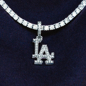 Los Angeles Dodgers Micro Pendant in White Gold