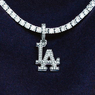 Los Angeles Dodgers Micro Pendant in White Gold