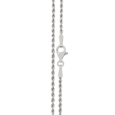 14" 1.5mm Rope Chain in White Gold