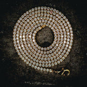 Micro Tennis Necklace in Yellow Gold