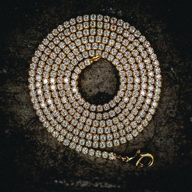 Micro Tennis Necklace in Yellow Gold