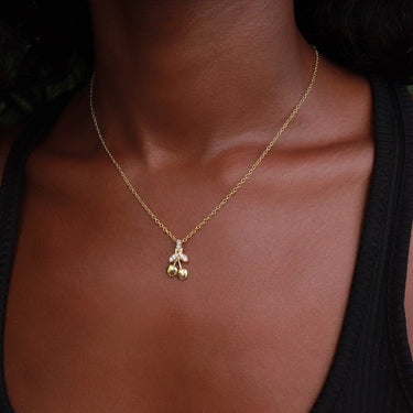 10k Solid Gold Micro Cherry Pendant