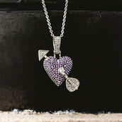 Purple Heart Pendant in White Gold