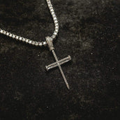 White Gold Nail Cross