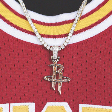 Houston Rockets Pendant in Yellow Gold