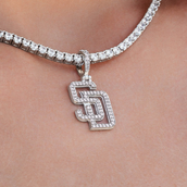 San Diego Padres Micro Pendant in White Gold