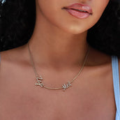 Solid Gold Script Multi Name Font Necklace