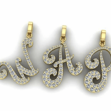 Diamond Script Font Necklace - Additional Letters