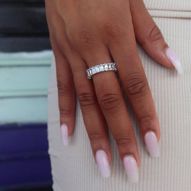 Baguette Ring in White Gold
